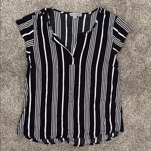 Stylish Black and White Striped Blouse